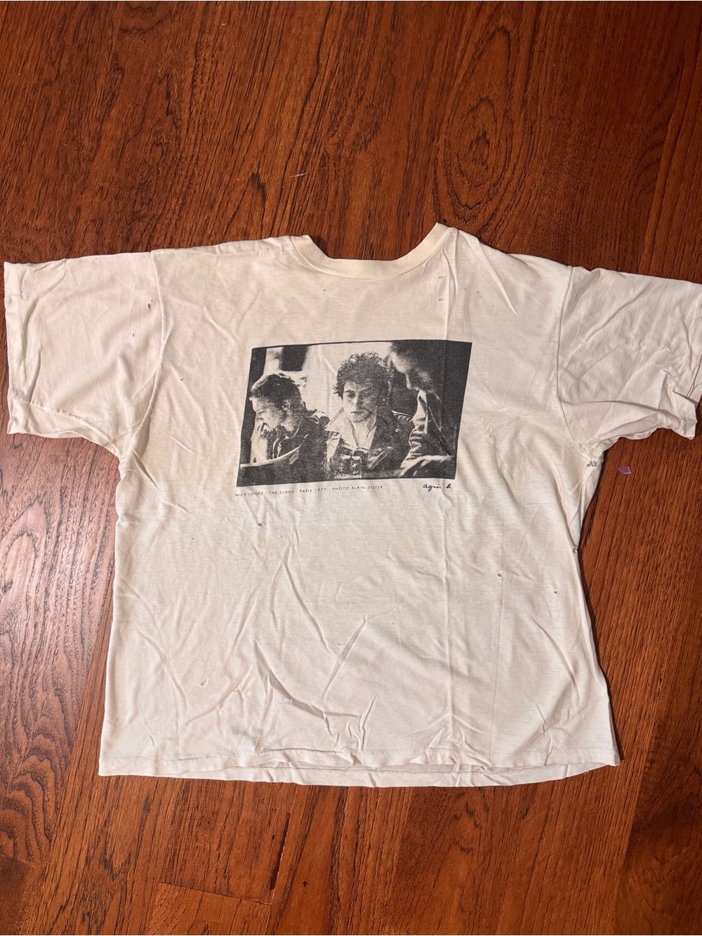 Agnes B. Rare Vintage T-Shirt Photo Print of the Clash Mick Jones